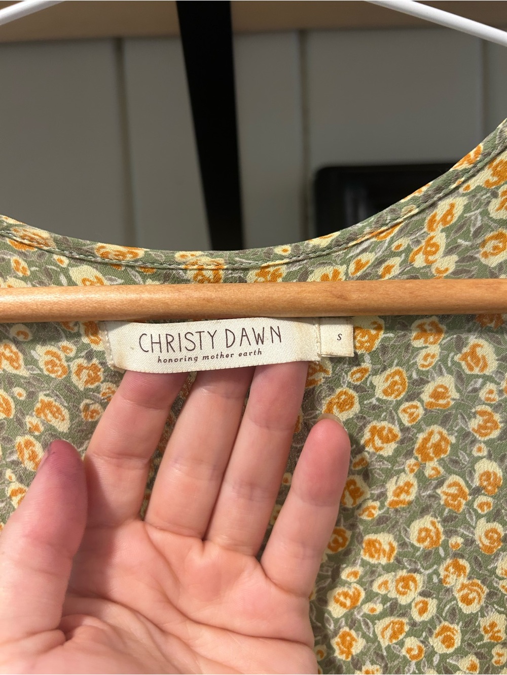 Christy Dawn Green Floral Wrap Maxi Dress - Deadstock / Limited Edition - Picture 4 of 10